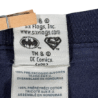 Vintage Superman Shirt Adult LARGE Blue Tower of Power Six Flags Theme Park Y2K