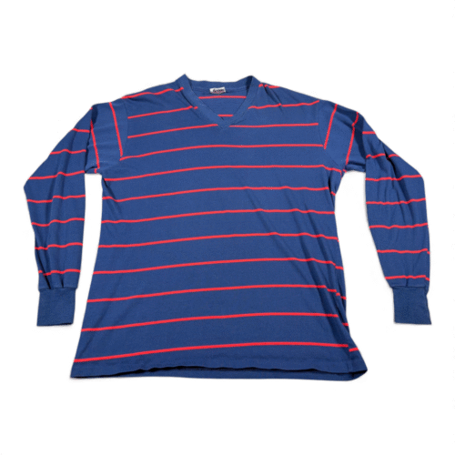 Vintage Towncraft Shirt Adult LARGE Blue Red Striped Penneys Penn Prest 60s