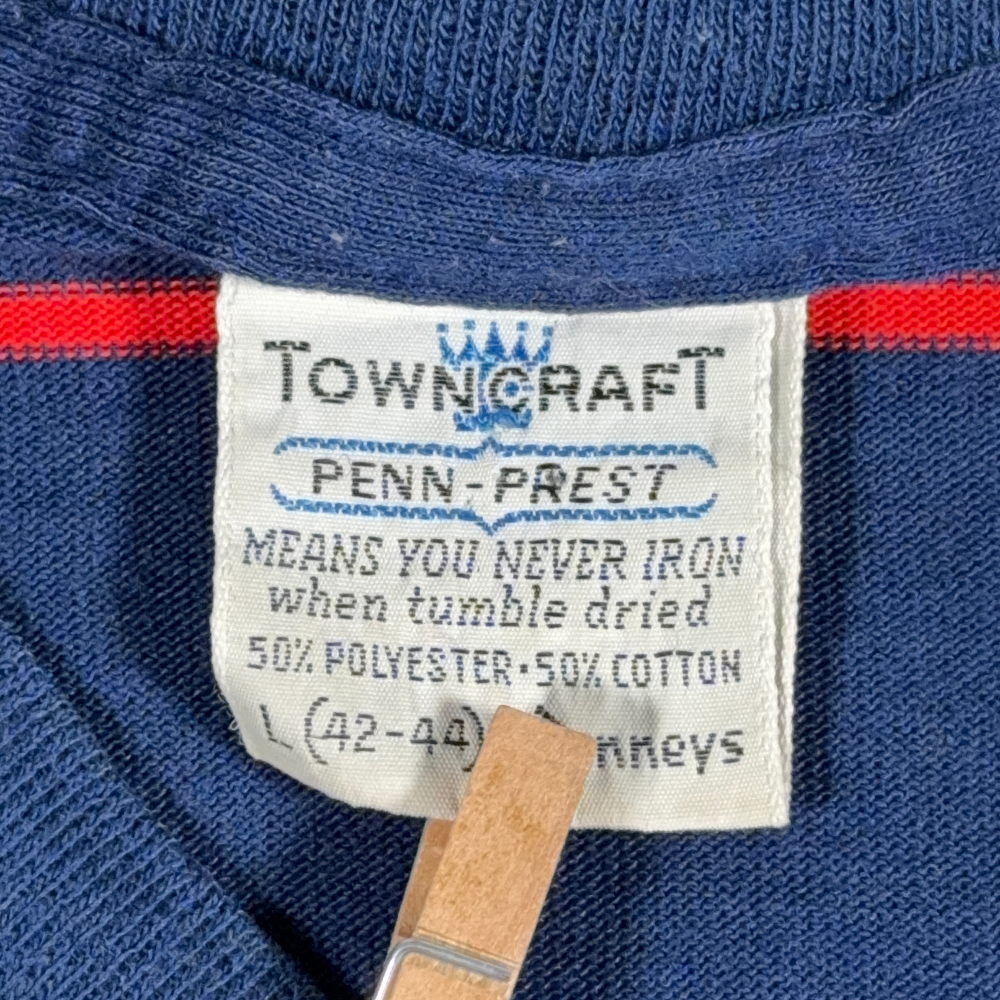 Vintage Towncraft Shirt Adult LARGE Blue Red Striped Penneys Penn Prest 60s-4 Vintage Towncraft Shirt Adult LARGE Blue Red Striped Penneys Penn Prest 60s