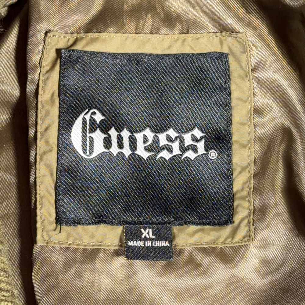 Guess Jacket Adult EXTRA LARGE Green Quilted Sweater Sleeve Bomber Military Army-4 Guess Jacket Adult EXTRA LARGE Green Quilted Sweater Sleeve Bomber Military Army