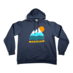 Moosejaw Sweater Adult EXTRA LARGE Blue Mountain Graphic Pullover Hoodie Outdoor