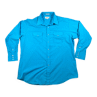 Vintage Sheplers Western Shirt Adult 2XL XXL Blue Pearl Snap Cowboy Rodeo 90s