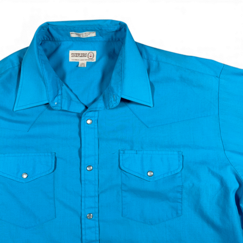 Vintage Sheplers Western Shirt Adult 2XL XXL Blue Pearl Snap Cowboy Rodeo 90s-2 Vintage Sheplers Western Shirt Adult 2XL XXL Blue Pearl Snap Cowboy Rodeo 90s