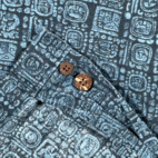 Vintage LL Bean Shirt Adult EXTRA LARGE Blue Mayan Aztec Tribal Camp Print Y2K