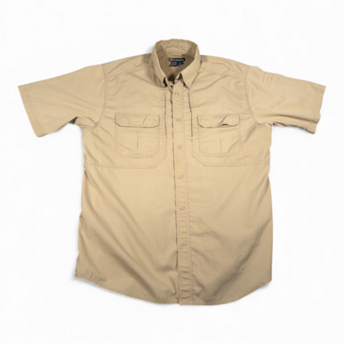 511 Tactical Shirt Adult LARGE Brown Series Ripstop Workwear Utility Pockets