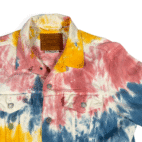 Levis Jean Jacket Adult EXTRA LARGE Yellow Blue Pink Tie Dye White Denim Trucker