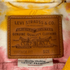 Levis Jean Jacket Adult EXTRA LARGE Yellow Blue Pink Tie Dye White Denim Trucker