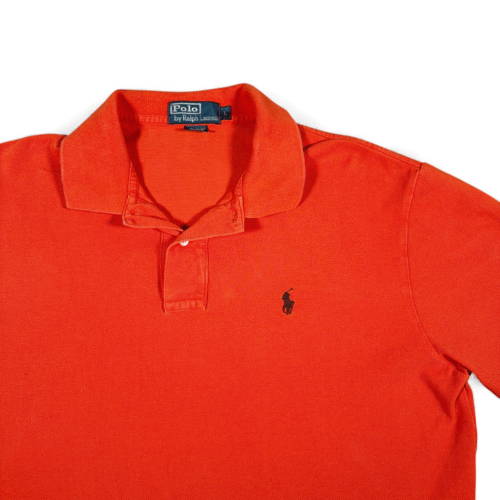 Vintage Ralph Lauren Polo Shirt Adult LARGE Orange Long Sleeve Small Pony 90s-2 Vintage Ralph Lauren Polo Shirt Adult LARGE Orange Long Sleeve Small Pony 90s