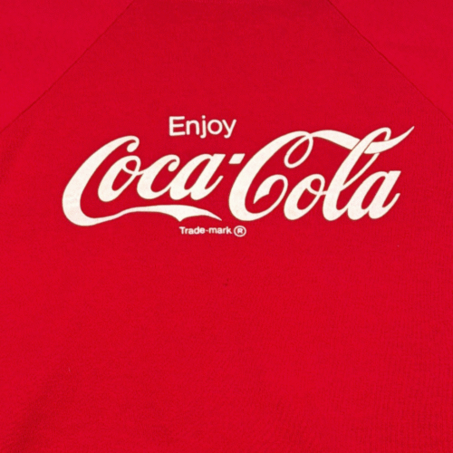 Vintage Coca Cola Sweater Adult MEDIUM Red White Enjoy Coke Raglan USA 80s-2 Vintage Coca Cola Sweater Adult MEDIUM Red White Enjoy Coke Raglan USA 80s