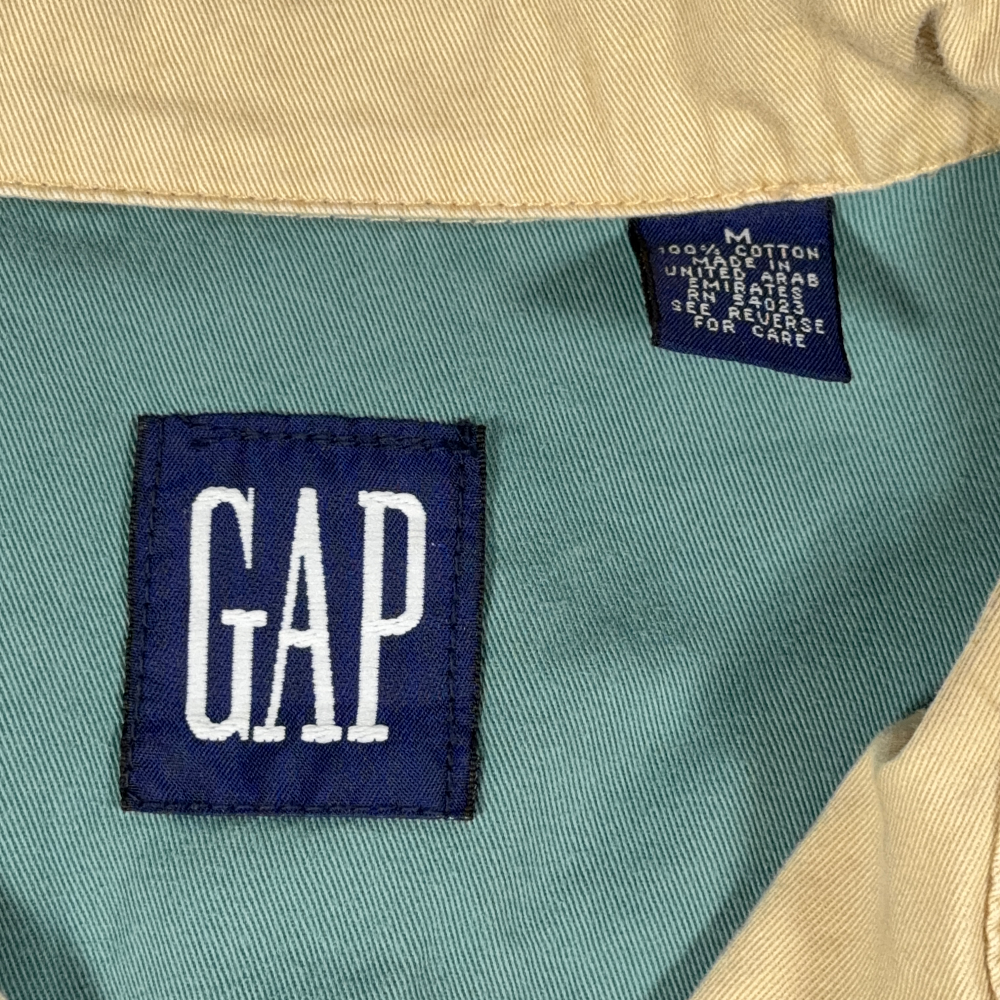 Vintage Gap Vest Adult MEDIUM Brown Green Color Block Mechanic Patches Work 90s-4 Vintage Gap Vest Adult MEDIUM Brown Green Color Block Mechanic Patches Work 90s