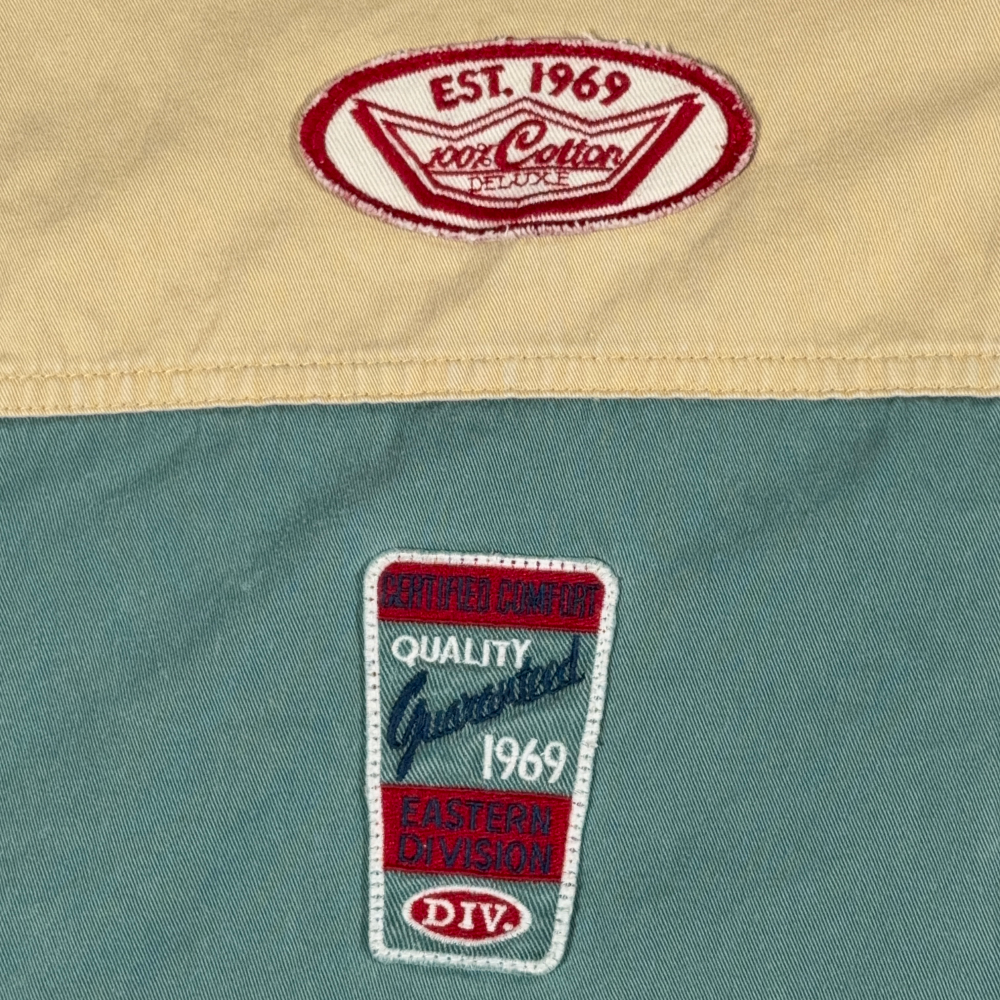 Vintage Gap Vest Adult MEDIUM Brown Green Color Block Mechanic Patches Work 90s-6 Vintage Gap Vest Adult MEDIUM Brown Green Color Block Mechanic Patches Work 90s