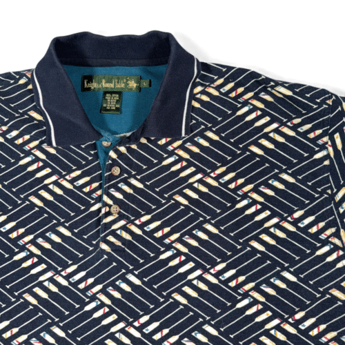 Vintage Knights of Round Table Polo Shirt Adult LARGE Blue Oars Rowing 90s-2 Vintage Knights of Round Table Polo Shirt Adult LARGE Blue Oars Rowing 90s