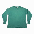 Vintage LL Bean Shirt Adult EXTRA LARGE Green Henley River Drivers Wool 80s