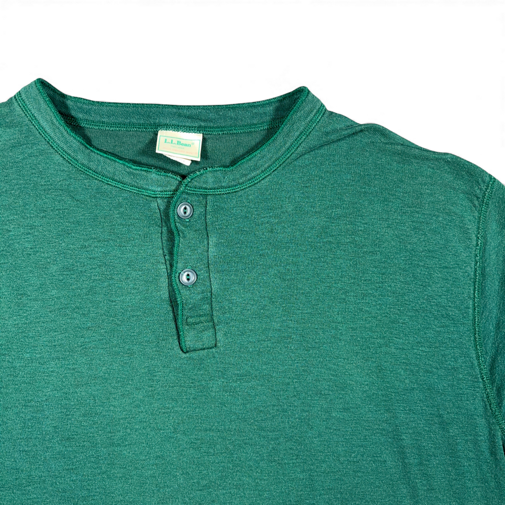Vintage LL Bean Shirt Adult EXTRA LARGE Green Henley River Drivers Wool 80s-2 Vintage LL Bean Shirt Adult EXTRA LARGE Green Henley River Drivers Wool 80s