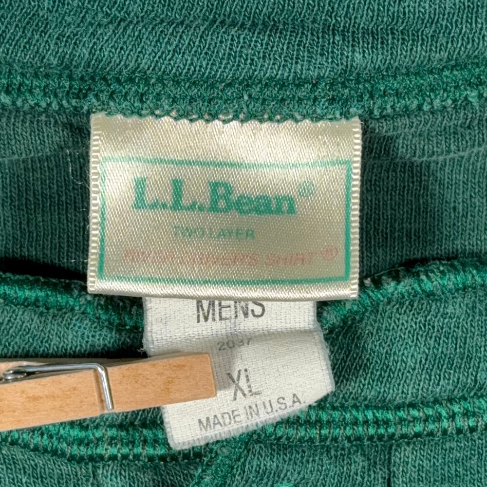 Vintage LL Bean Shirt Adult EXTRA LARGE Green Henley River Drivers Wool 80s-5 Vintage LL Bean Shirt Adult EXTRA LARGE Green Henley River Drivers Wool 80s