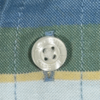 LL Bean Shirt Adult LARGE Blue Green Yellow Striped Fitted Stretch Outdoor