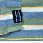 LL Bean Shirt Adult LARGE Blue Green Yellow Striped Fitted Stretch Outdoor