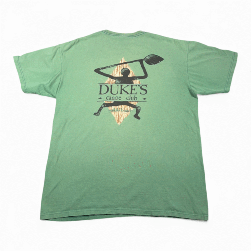 Vintage Dukes Canoe Club Shirt Adult EXTRA LARGE Green Waikiki Paddle Ocean Y2K