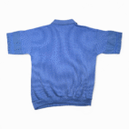 Vintage Hukapoo Polo Shirt Adult MEDIUM Blue Textured Waffle Knit Golf 90s