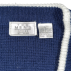 Vintage Sears Sweater Adult LARGE Blue Fair Isle Cardigan Mens Store Grandpa 90s