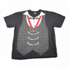 Vampire Shirt Adult 2XL Black Dracula Tuxedo Costume Gothic Skull Bat Medallion