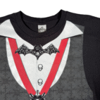 Vampire Shirt Adult 2XL Black Dracula Tuxedo Costume Gothic Skull Bat Medallion
