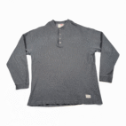 Vintage Levis Shirt Adult MEDIUM Gray Henley Ribbed Pullover Outdoor Work 90s