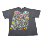 Clown Shirt Adult 2XL XXL Black Scary Faces Killer Horror Evil All Over Y2K