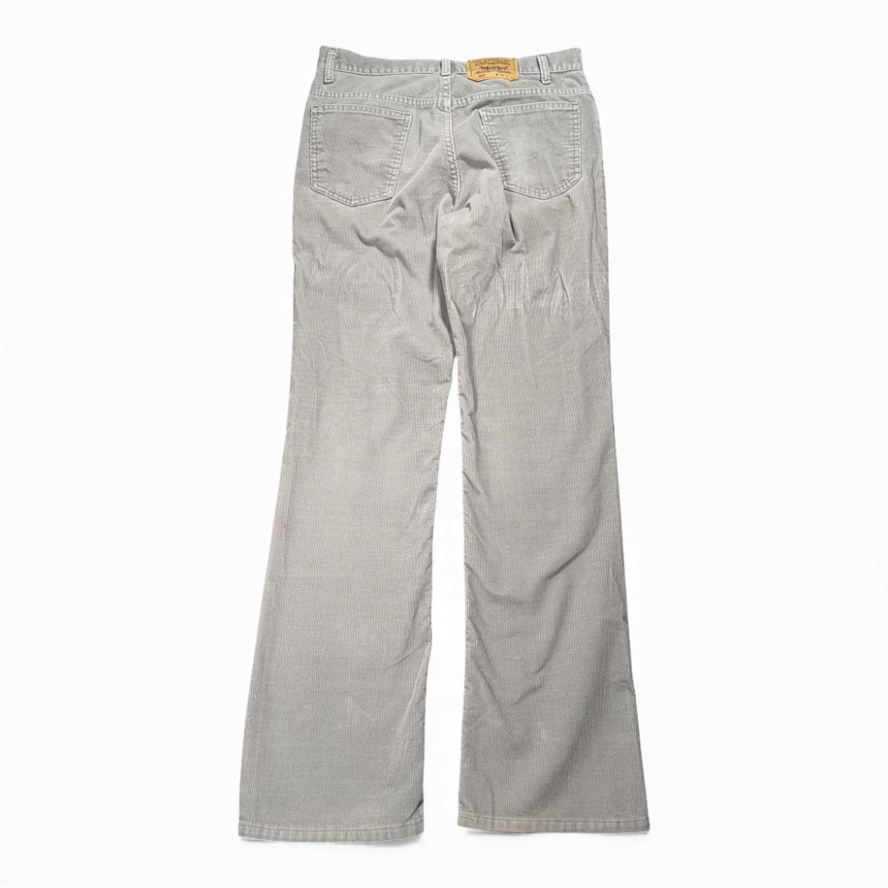 Vintage Levis Pants Mens 33x34 Gray Corduroy 517 Bootcut Western USA Made 80s