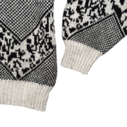 Vintage Giani Leone Sweater Adult 2XL Black White Acrylic Geometric Leather 80s