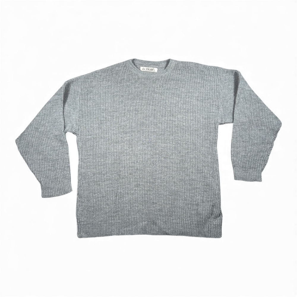 Vintage Le Tigre Sweater Adult 2XL XXL Gray USA Acrylic Knit Rib Oversized 90s-1 Vintage Le Tigre Sweater Adult 2XL XXL Gray USA Acrylic Knit Rib Oversized 90s