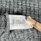 Vintage Le Tigre Sweater Adult 2XL XXL Gray USA Acrylic Knit Rib Oversized 90s