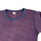 Vintage Hanes Shirt Adult SMALL Blue Red Striped Thermal Waffle Knit USA 70s