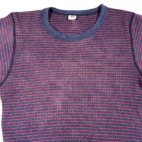 Vintage Hanes Shirt Adult SMALL Blue Red Striped Thermal Waffle Knit USA 70s