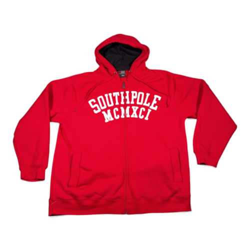 Vintage Southpole Sweater Adult 2XL XXL Red Stitched Spell Out Hoodie Street Y2K