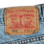 Vintage Levis Jean Shorts Mens 32 Blue Light Wash Denim 550 Regular Fit Y2K