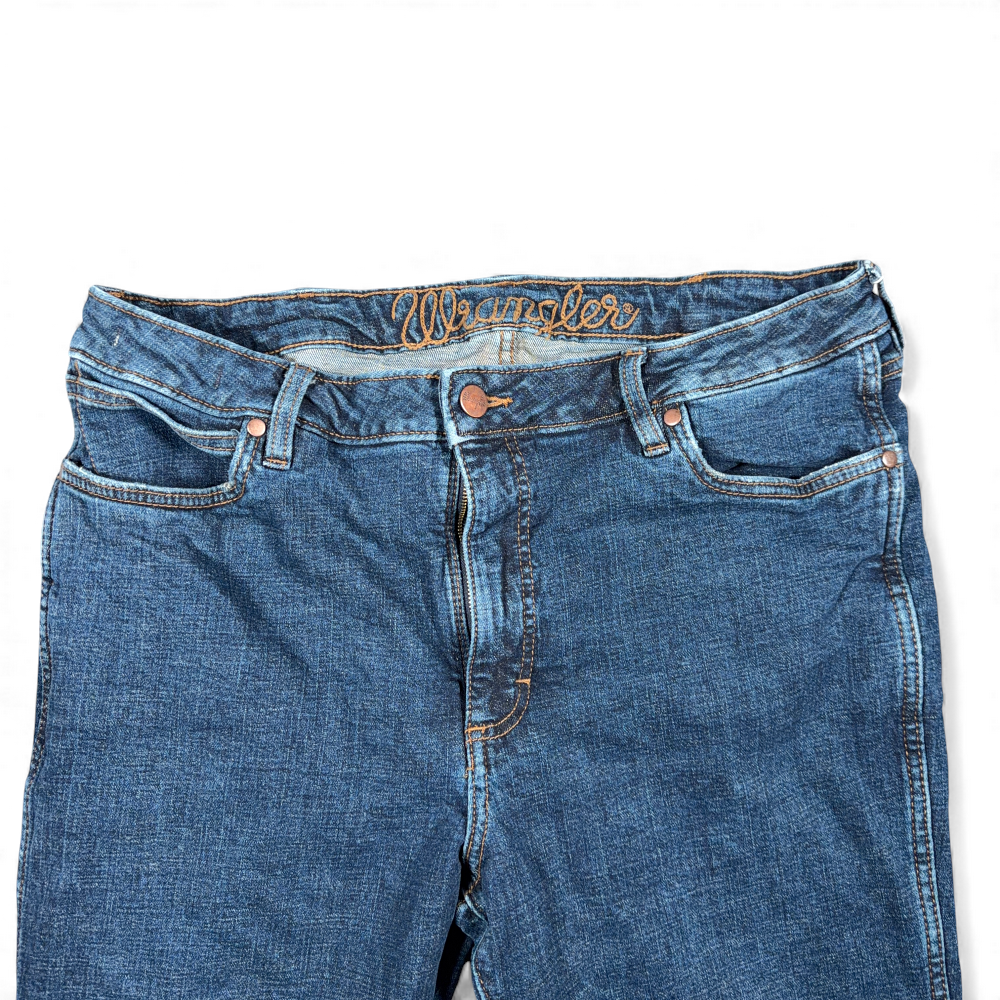Wrangler Jeans Womens 33x33 Blue Dark Wash Flared Hemp Blend Stretch Cowgirl-3 Wrangler Jeans Womens 33x33 Blue Dark Wash Flared Hemp Blend Stretch Cowgirl