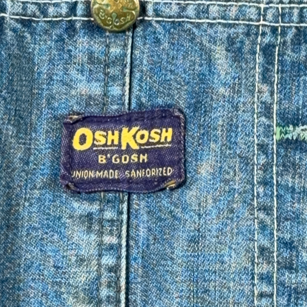 Vintage OshKosh BGosh Overalls Mens 34x30 Blue Denim Vestbak Sanforized USA 60s-4 Vintage OshKosh BGosh Overalls Mens 34x30 Blue Denim Vestbak Sanforized USA 60s