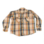 Vintage Frostproof Shirt Adult EXTRA LARGE Brown Orange Plaid Flannel USA 70s