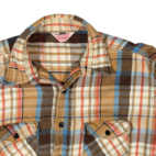 Vintage Frostproof Shirt Adult EXTRA LARGE Brown Orange Plaid Flannel USA 70s