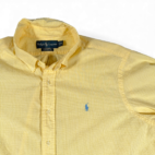 Vintage Polo Ralph Lauren Shirt Adult EXTRA LARGE Yellow Stripe Seersucker 90s