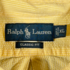 Vintage Polo Ralph Lauren Shirt Adult EXTRA LARGE Yellow Stripe Seersucker 90s