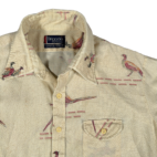 Vintage Arrow Shirt Adult MEDIUM Brown Pheasant Basket Weave Disco Tapered 70s