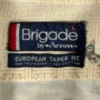 Vintage Arrow Shirt Adult MEDIUM Brown Pheasant Basket Weave Disco Tapered 70s