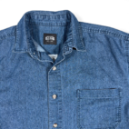 Vintage Key Shirt Adult LARGE Blue Chambray Workwear Outdoor Denim Style Y2K