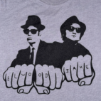 Blues Brothers Shirt Adult LARGE Gray House Blues Music Jake Elwood Belushi Slim