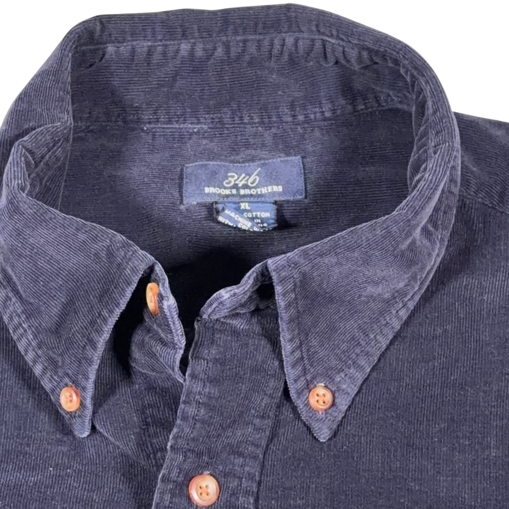 Vintage Brooks Brothers Shirt Adult EXTRA LARGE Blue Corduroy 346 Preppy 90s-5 Vintage Brooks Brothers Shirt Adult EXTRA LARGE Blue Corduroy 346 Preppy 90s