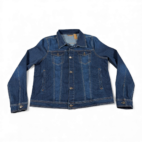 Wrangler Jacket Womens 2XL XXL Blue Jean Dark Wash Western Trucker Retro