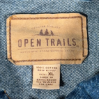 Vintage Open Trails Jacket Adult EXTRA LARGE Blue Stonewashed Denim Jean Y2K