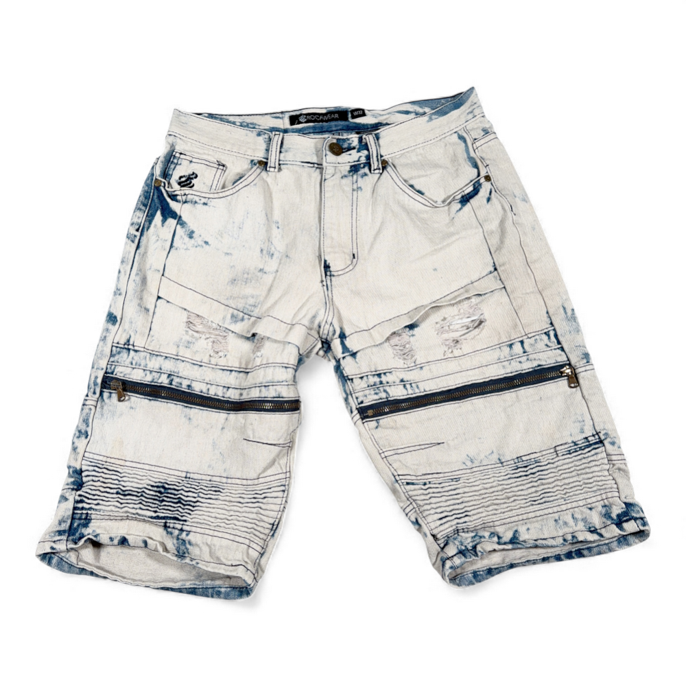 Vintage Rocawear Shorts Mens 32 Blue Denim Distressed Acid Wash Hip Hop Y2K-1 Vintage Rocawear Shorts Mens 32 Blue Denim Distressed Acid Wash Hip Hop Y2K